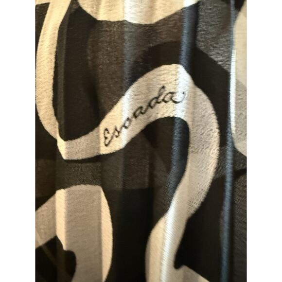 Vintage Escada Silk Halter Midi Dress Size 36 Us 6 Drop Waist Black White Gown - Picture 12 of 16